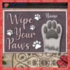 Gifts For Cat Lovers, Wipe Your Paws Purple Front Door Mat, Custom Doormat