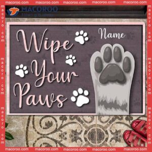 Gifts For Cat Lovers, Wipe Your Paws Purple Front Door Mat, Custom Doormat