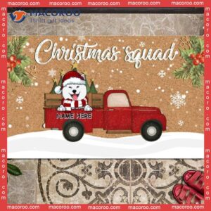 Gifts For Dog Lovers, Christmas Squad Xmas Dogs In Red Truck Front Door Mat,christmas Custom Doormat