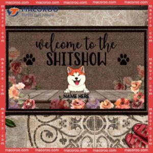 Gifts For Dog Lovers, Colorful Flowers Welcome Mat, To The Shitshow Personalized Doormat