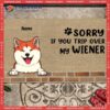 Gifts For Dog Lovers, Custom Doormat, Sorry If You Trip Over My Wiener Outdoor Door Mat