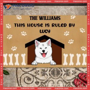 Gifts For Dog Lovers, Custom Doormat, This House Is Ruled By The Dogs Dog’s Front Door Mat