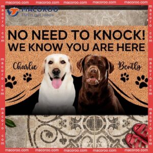 Gifts For Dog Lovers, Custom Portrait Front Door Mat, No Need To Knock Personalized Doormat