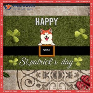 Gifts For Dog Lovers, Dogs On A Belt Holiday Doormat,st. Patrick’s Day Personalized Doormat
