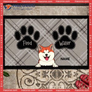 Gifts For Dog Lovers, Food Or Water Choice Front Door Mat, Personalized Doormat