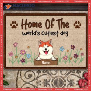 Gifts For Dog Lovers, Home Of The World’s Cutest Dogs Custom Doormat, Front Door Mat