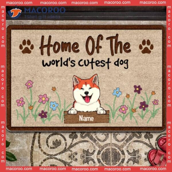 Gifts For Dog Lovers, Home Of The World’s Cutest Dogs Custom Doormat, Front Door Mat