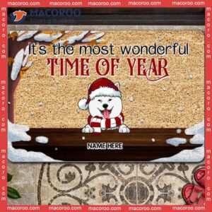 Gifts For Dog Lovers, It’s The Most Wonderful Time Of Year Outdoor Door Mat,christmas Personalized Doormat