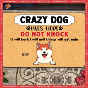 Gifts For Dog Lovers, Personalized Doormat, Do Not Knock They Will Bark Front Door Mat
