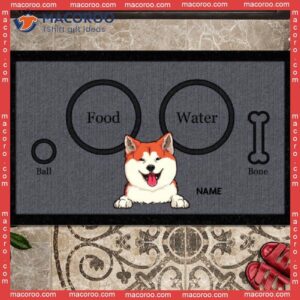 Gifts For Dog Lovers, Personalized Doormat, Food Or Water Ball Bone Choice Front Door Mat