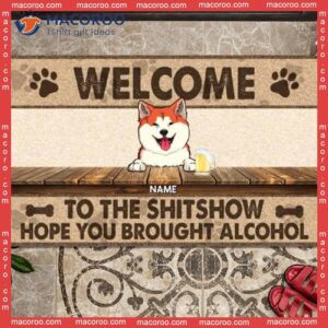 Gifts For Dog Lovers, Vintage Front Door Mat, Welcome To The Shitshow Custom Doormat