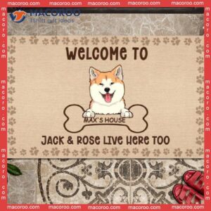 Gifts For Dog Lovers, Welcome To The Dog’s House Front Door Mat, Personalized Doormat