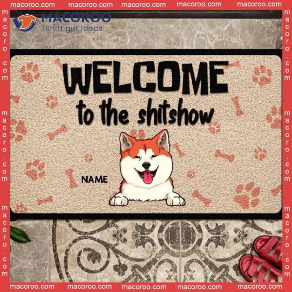 Gifts For Dog Lovers, Welcome To The Shitshow Custom Doormat, Personalized House Warming