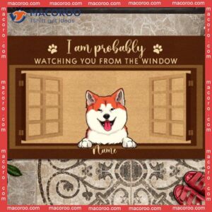 Gifts For Pet Lovers, We Are Probably Watching You From The Window Outdoor Door Mat, Custom Doormat