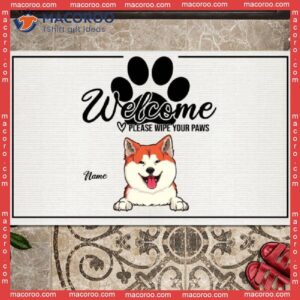 Gifts For Pet Lovers, Welcome Mat, Please Wipe Your Paws Personalized Doormat