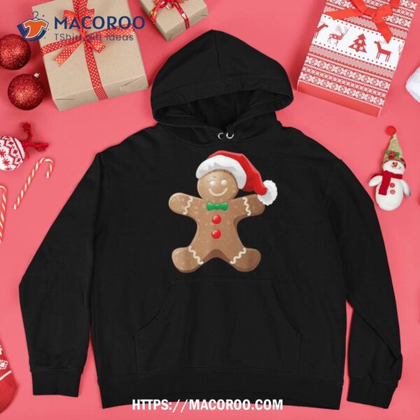 Gingerbread Man Cookie With Santa Claus Hat Christmas Shirt, Santa Tracker 2023
