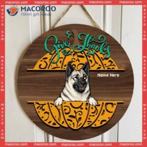 Give Thanks, Wooden, Personalized Dog Autumn Wooden Signs