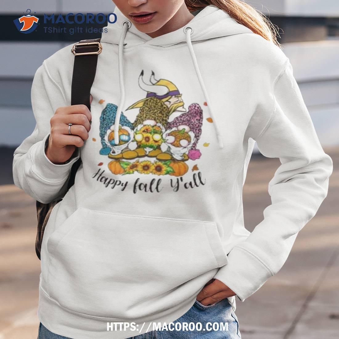 Gnomes Happy Fall Y'All Minnesota Vikings Shirt - Peanutstee