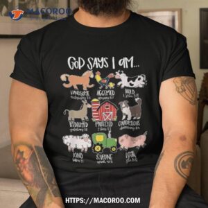 God Says I Am Bold Shirt, Christian Farmer Farm Animal Crew Shirt, Cute Father’s Day Gifts