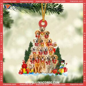 Golden Retriever Dog-shaped Custom Christmas Acrylic Ornament