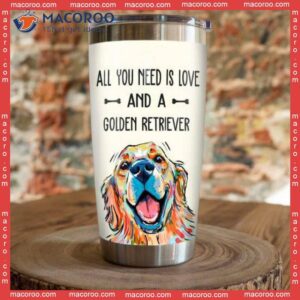 golden retriever dog stainless steel tumbler 1