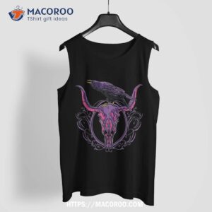 goth pastel raven skull crow bird skeleton head halloween shirt skeleton masks tank top