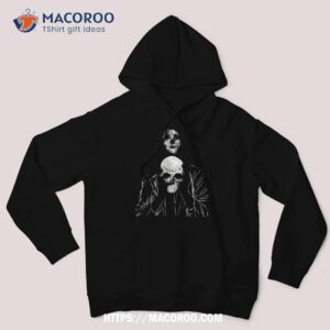 gothic woman holding a skull in her hand halloween shirt sugar skull pumpkin hoodie