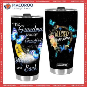 grandma loves grandkids to the moon and back stainless steel tumbler 2