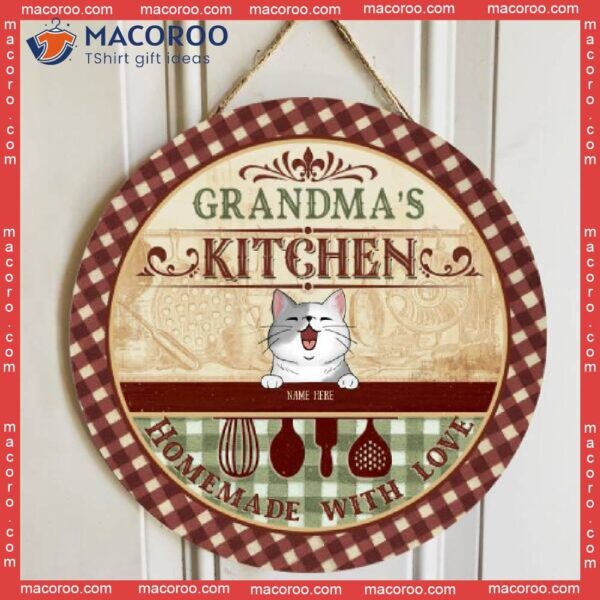 Grandma’s Kitchen, Homemade With Love, Personalized Cat Wooden Signs