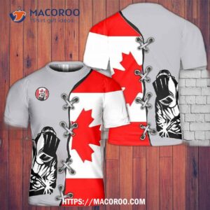 Grey Welder Working With Tool Canada Flag 3D T-Shirt