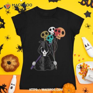 Grim Reaper Skull Balloon Halloween Goth Shirt, Halloween Skull