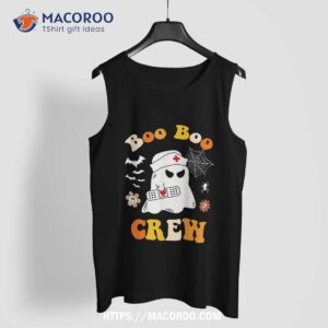 groovy boo crew nurse funny ghost halloween shirt skull pumpkin tank top