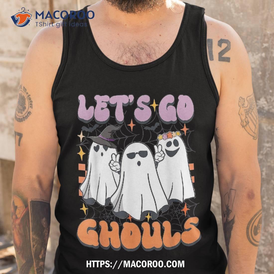 Groovy Boo Lets Go Ghouls Ghost Witch Hat Halloween Costumes Shirt Gift Ideas For Father Tank Top
