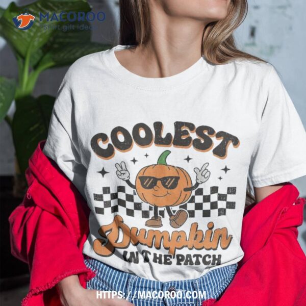 Groovy Coolest Pumpkin In The Patch Halloween For Boys Kids Shirt