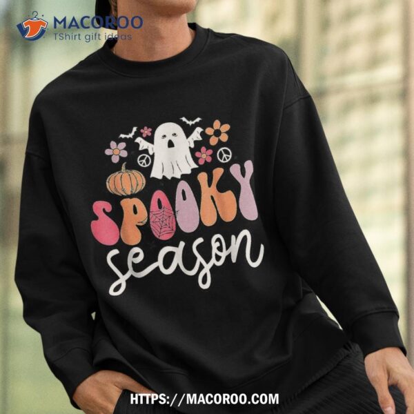 Groovy Ghost Spooky Season Funny Retro Halloween Costume Shirt, Sugar Skull Pumpkin