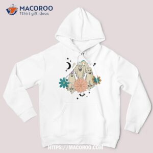 groovy vintage floral ghost cute halloween spooky season shirt scary skull hoodie