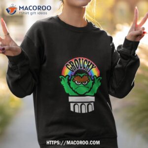 grouchy grouch trashed rain bow shirt sweatshirt 2