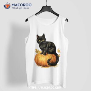 halloween black cat pumpkin costume for kids shirt tank top