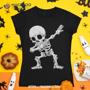 Halloween Boys Dabbing Skeleton Skull Rib Cage Dab Dance Shirt, Skeleton Head