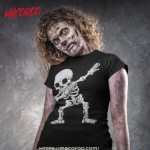 Halloween Boys Dabbing Skeleton Skull Rib Cage Dab Dance Shirt, Skeleton Head