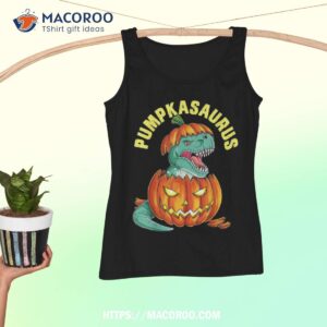 Halloween Boys Pumpkasaurus Dinosaur Pumpkin Funny T Rex Shirt