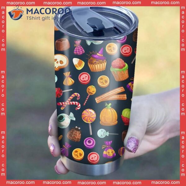 Halloween Candy Pattern Stainless Steel Tumbler