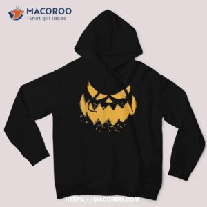 halloween carved pumpkin face orange shirt hoodie