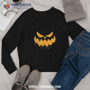 halloween carved pumpkin face orange shirt sweatshirt