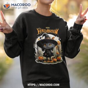 halloween cat lovers funny spooky scary black shirt halloween treat gifts sweatshirt 2