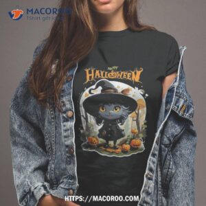 Halloween Cat Lovers Funny Spooky Scary Black Shirt, Halloween Treat Gifts