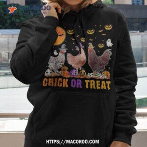halloween chick or treat pumpkin chicken girl farmer shirt hoodie