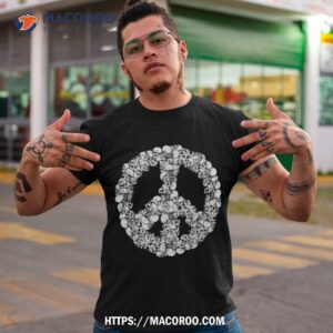 halloween costume skull peace sign grunge aesthetic 60s 70s shirt skeleton masks tshirt