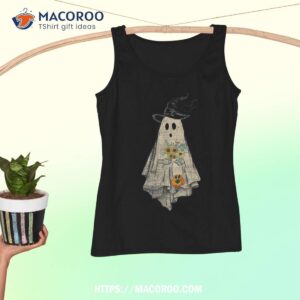 halloween costume vintage floral ghost pumpkin funny graphic shirt tank top