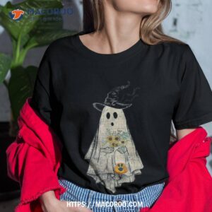 halloween costume vintage floral ghost pumpkin funny graphic shirt tshirt